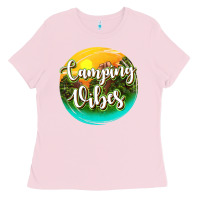 Bubblegum Pink camping vibes Ladies Tee - texasbilliewilder