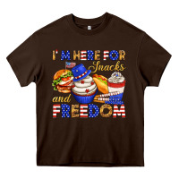 Chocolate Brown i m here for snacks and freedom Heavy Core Tee - texasbilliewilder