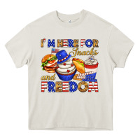 Cream i m here for snacks and freedom Heavy Core Tee - texasbilliewilder