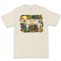 Bone western charolais bull and aztec sunflower background Premium Tee - RanaPortraitStore