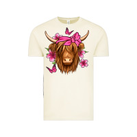 Vintage Arctic floral pink bandana longhaired cow Vintage Tee - Jasminsmagicworld