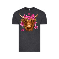 Vintage Black floral pink bandana longhaired cow Vintage Tee - Jasminsmagicworld