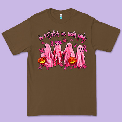 In October We Wear Pink Ghosts Premium Tee Designed By Adodesignshop