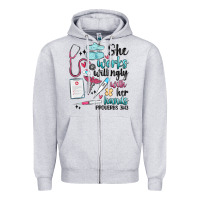 Heather Grey she works willingly with her hands Zipper Hoodie - MaliasSmallBusiness
