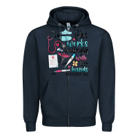 Navy she works willingly with her hands Zipper Hoodie - MaliasSmallBusiness