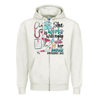 Oatmeal Heather she works willingly with her hands Zipper Hoodie - MaliasSmallBusiness