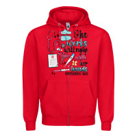 Red she works willingly with her hands Zipper Hoodie - MaliasSmallBusiness