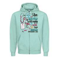Seafoam she works willingly with her hands Zipper Hoodie - MaliasSmallBusiness
