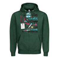 Sports Green she works willingly with her hands Zipper Hoodie - MaliasSmallBusiness