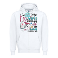 White she works willingly with her hands Zipper Hoodie - MaliasSmallBusiness