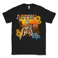 Black actinup with cowgirl Classic Tee - NancyCooperArtShop