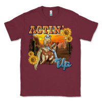 Burgundy actinup with cowgirl Classic Tee - NancyCooperArtShop