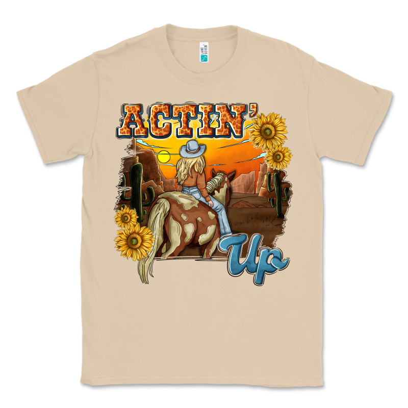Actinup With Cowgirl Classic Tee by NancyCooperArtShop | Teevron