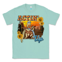 Seafoam actinup with cowgirl Classic Tee - NancyCooperArtShop
