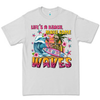 Dove Grey lifes a beach make some waves Premium Tee - texasbilliewilder