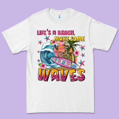Lifes A Beach Make Some Waves Premium Tee Designed By Texasbilliewilder