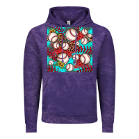 Cloud Purple baseball leopard turquoise sunflower seamless pattern Vintage Hoodie - JahusDesignShop