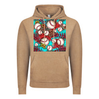 Vintage Coffee baseball leopard turquoise sunflower seamless pattern Vintage Hoodie - JahusDesignShop