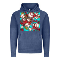 Vintage Denim baseball leopard turquoise sunflower seamless pattern Vintage Hoodie - JahusDesignShop