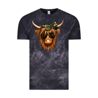Cloud Black camouflage long haired cow Vintage Tee - Jasminsmagicworld