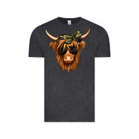 Vintage Black camouflage long haired cow Vintage Tee - Jasminsmagicworld