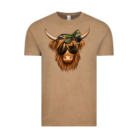 Camouflage Long Haired Cow Vintage Tee | Teevron
