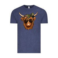 Vintage Denim camouflage long haired cow Vintage Tee - Jasminsmagicworld