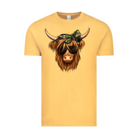 Vintage Mustard camouflage long haired cow Vintage Tee - Jasminsmagicworld