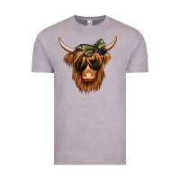 Vintage Zinc camouflage long haired cow Vintage Tee - Jasminsmagicworld