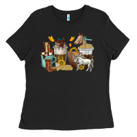 Black coffee cups horses Ladies Tee - texasbilliewilder