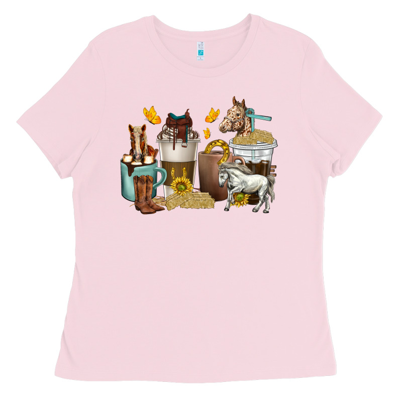 Coffee Cups Horses Ladies Tee by texasbilliewilder | Teevron