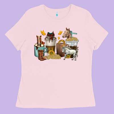Ladies Tee coffee cups horses