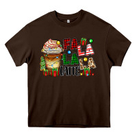 Chocolate Brown fa la la la latte Heavy Core Tee - Zillion Design Studio