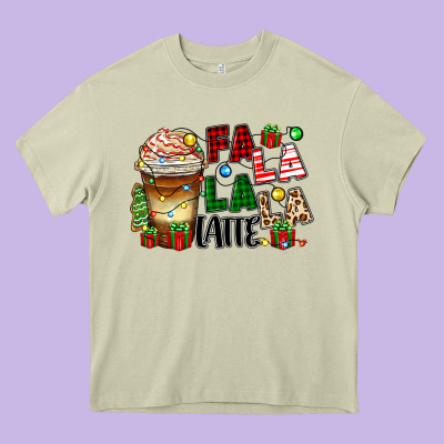 Fa La La La Latte Heavy Core Tee Designed By Zillion Design Studio