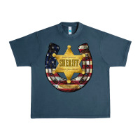 Midnight Navy sheriff american flag Urban Heavy Tee - JahusDesignShop