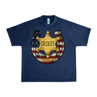 Navy sheriff american flag Urban Heavy Tee - JahusDesignShop