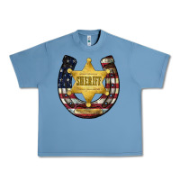 Pebble Blue sheriff american flag Urban Heavy Tee - JahusDesignShop