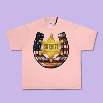 Sheriff American Flag Urban Heavy Tee Designed By Jahusdesignshop