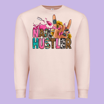 Nail Hustler Premium Sweatshirt Designed By Jasminsmagicworld