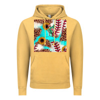Vintage Mustard baseball leopard turquoise cactus sunflower seamless pattern Vintage Hoodie - JahusDesignShop