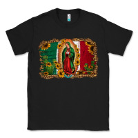Black our lady of Guadalupe Mexican flag background Classic Tee - Jasminsmagicworld