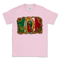 Bubblegum Pink our lady of Guadalupe Mexican flag background Classic Tee - Jasminsmagicworld