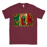 Burgundy our lady of Guadalupe Mexican flag background Classic Tee - Jasminsmagicworld