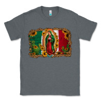 Charcoal Heather our lady of Guadalupe Mexican flag background Classic Tee - Jasminsmagicworld
