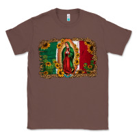 Chestnut our lady of Guadalupe Mexican flag background Classic Tee - Jasminsmagicworld