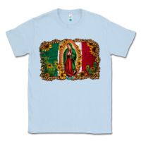 Dusty Blue our lady of Guadalupe Mexican flag background Classic Tee - Jasminsmagicworld