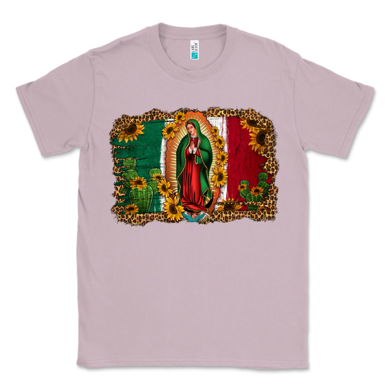 Our Lady Of Guadalupe Mexican Flag Background Classic Tee by Jasminsmagicworld | Teevron