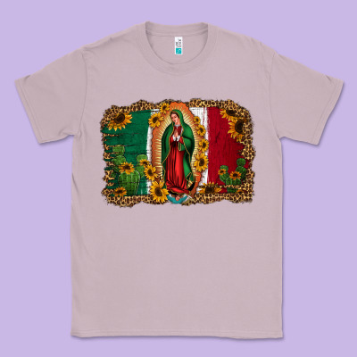 Our Lady Of Guadalupe Mexican Flag Background Classic Tee Designed By Jasminsmagicworld