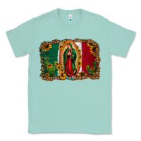 Seafoam our lady of Guadalupe Mexican flag background Classic Tee - Jasminsmagicworld