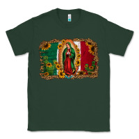 Sports Green our lady of Guadalupe Mexican flag background Classic Tee - Jasminsmagicworld